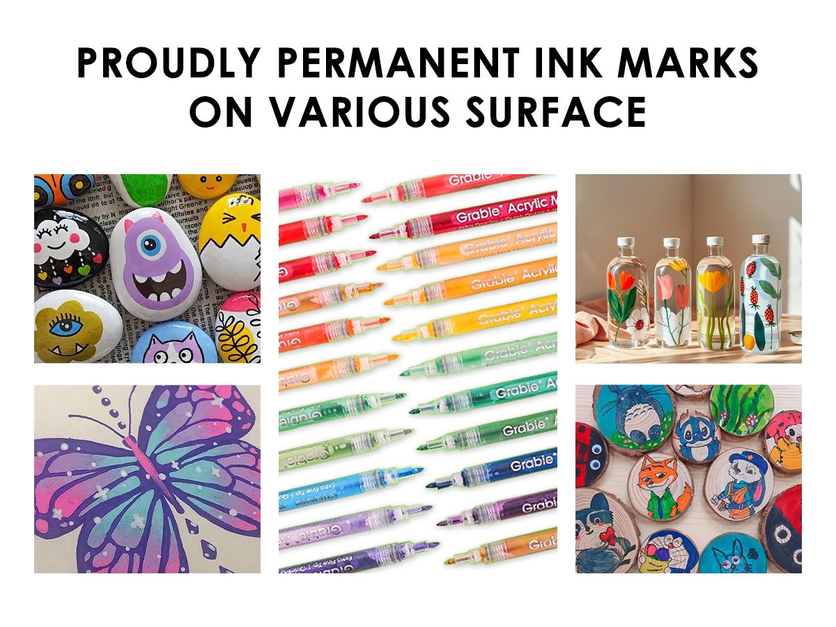 [Flash Sale] Grabie Acrylic Markers Paint Pens Set (Drawing Pad Included), for Rock Painting, Ceramic, Canvas, Plastic, Glass artmarkers acrylic paintmarkers, coloring, artist, creative, durable, glossy, waterproof, TiktokShopSpringGlowUp, RefreshedLook