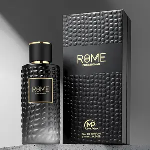 Bharara Rome Pour Homme 3.4 oz 100ml Eau de Parfum Sophisticated Men's Fragrance with Geranium Ginger and Vanilla Notes in Sleek Black and Gold Bottle