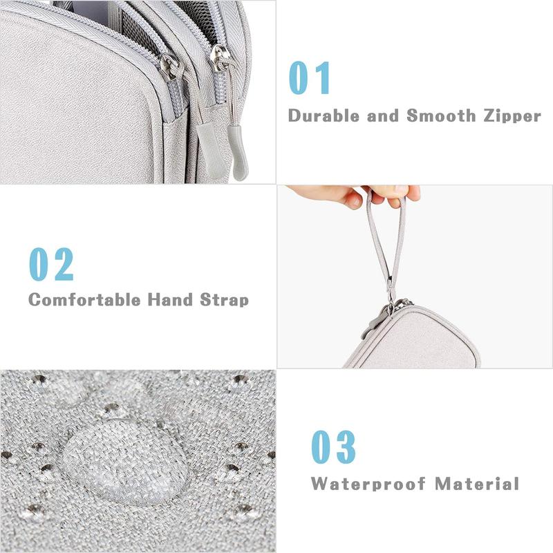 BMTWE Electronic Accessories Storage Bag Travel Cable Organizer Bag Portable Waterproof Double Layers All-in-One Carry Case for Cable Charger Cable Power Bank BMTWE Electronic Accessories Storage Bag Travel Cable Organizer Bag Portable Waterproof Double Layers All-in-One Carry Case for Cable Charger Cable Power Bank