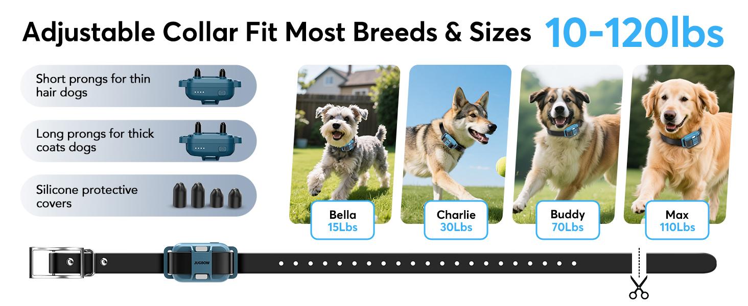 Jugbow Dog Training Collar - 3/4 Mile Dog Shock Collar with Remote for Large Medium Small Dogs, Rechargeable IPX8 Waterproof E-Collar with 99 Blunt Stimulation Levels, Tone or Vibration Mode, LED Light & Security Lock T-100