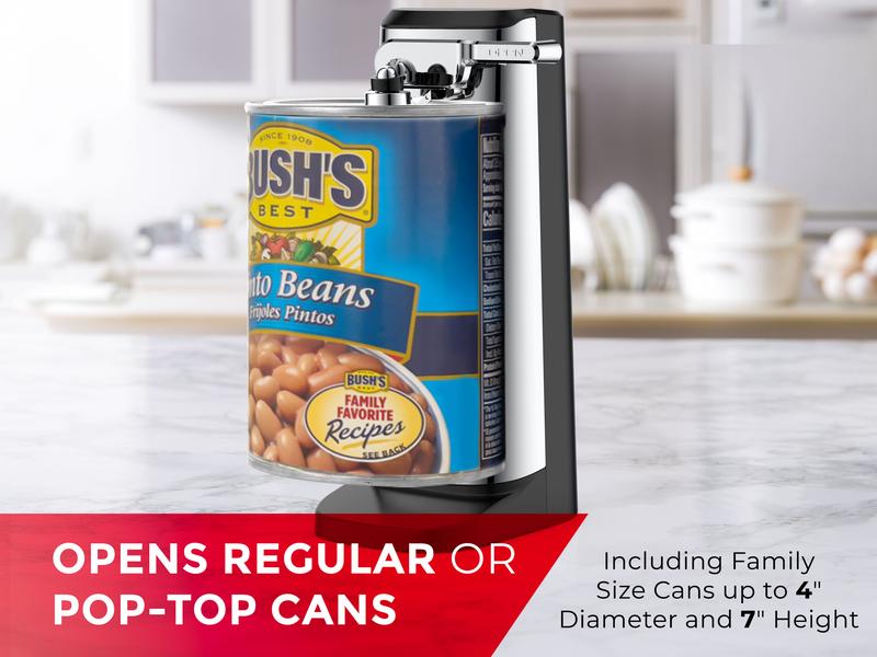 3-in-1 Electric Can Opener w/ Knife Sharpener and Bottle Opener, Stainless Steel & ABS, Kitchen Gadget