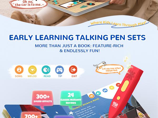 KOKODI Talking Pen Toy, Interactive Book Set, Learning Talking Pen with Recording Capability and Puzzle Games, Birthday Gift, Interactive Books for Encouraging Expression KOKODI Talking Pen Toy, Interactive Book Set, Learning Talking Pen with Recording Capability and Puzzle Games, Birthday Gift, Interactive Books for Encouraging Expression
