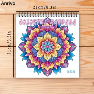 30-Sheet Spiral-Bound Adult Coloring Book for Soothing & Anxiety Relief - 8.3x8.3inch, 100gsm Thick Paper, Intricate Floral & Mandala Designs, Perfect for Women’s Relaxation & Creativity, Anxiety Relief Coloring | Intricate Patterns | Spiralbound