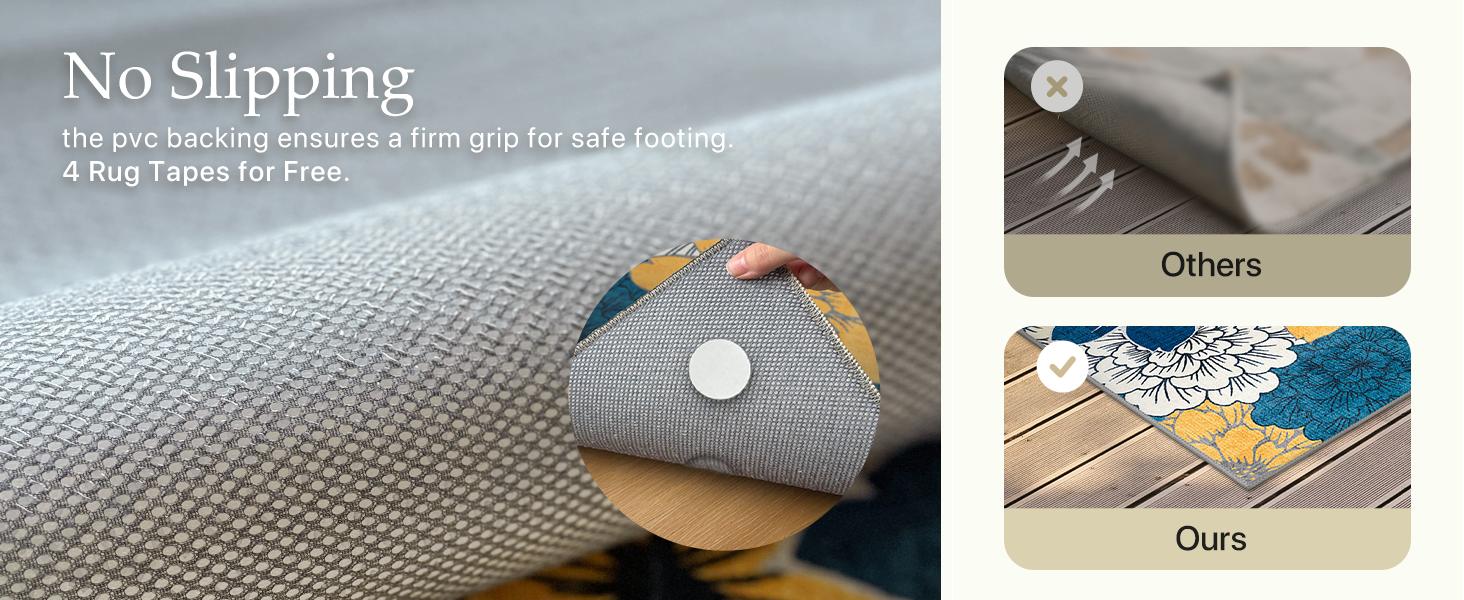 GENIMO Indoor Outdoor Area Rug 8'x10', Machine Washable Rugs for Patio, Waterproof, Non-Slip Easy Cleaning Floral Outdoor Mat Carpet for Living Room, Bedroom, RV, Balcony, Deck, Camping