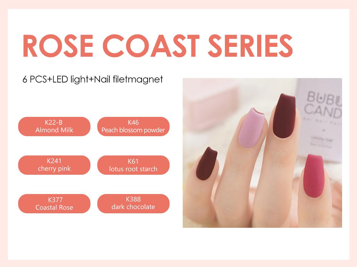 BUBU CANDY Rose Coast 6-Piece 15ml Gel Nail Polish Set with LED Light & Accessories - Almond Milk, Peach Pollen, Cherry Pink, Lotus Root Pink, Coastal Rose, Dark Chocolate - Hema & Tpo Free, Non-Toxic Vegan - Manicure Gift BUBU CANDY Rose Coast 6-Piece 15ml Gel Nail Polish Set with LED Light & Accessories - Almond Milk, Peach Pollen, Cherry Pink, Lotus Root Pink, Coastal Rose, Dark Chocolate - Hema & Tpo Free, Non-Toxic Vegan - Manicure Gift