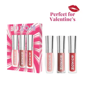 BUXOM Sweet As Suga Mini Lip Plumping Trio - Limited Edition Gloss Set - Hydrate & Smooth with Hyaluronic Acid & Jojoba Oil - Lipgloss, Lip Polish, Lip Cream Bundle