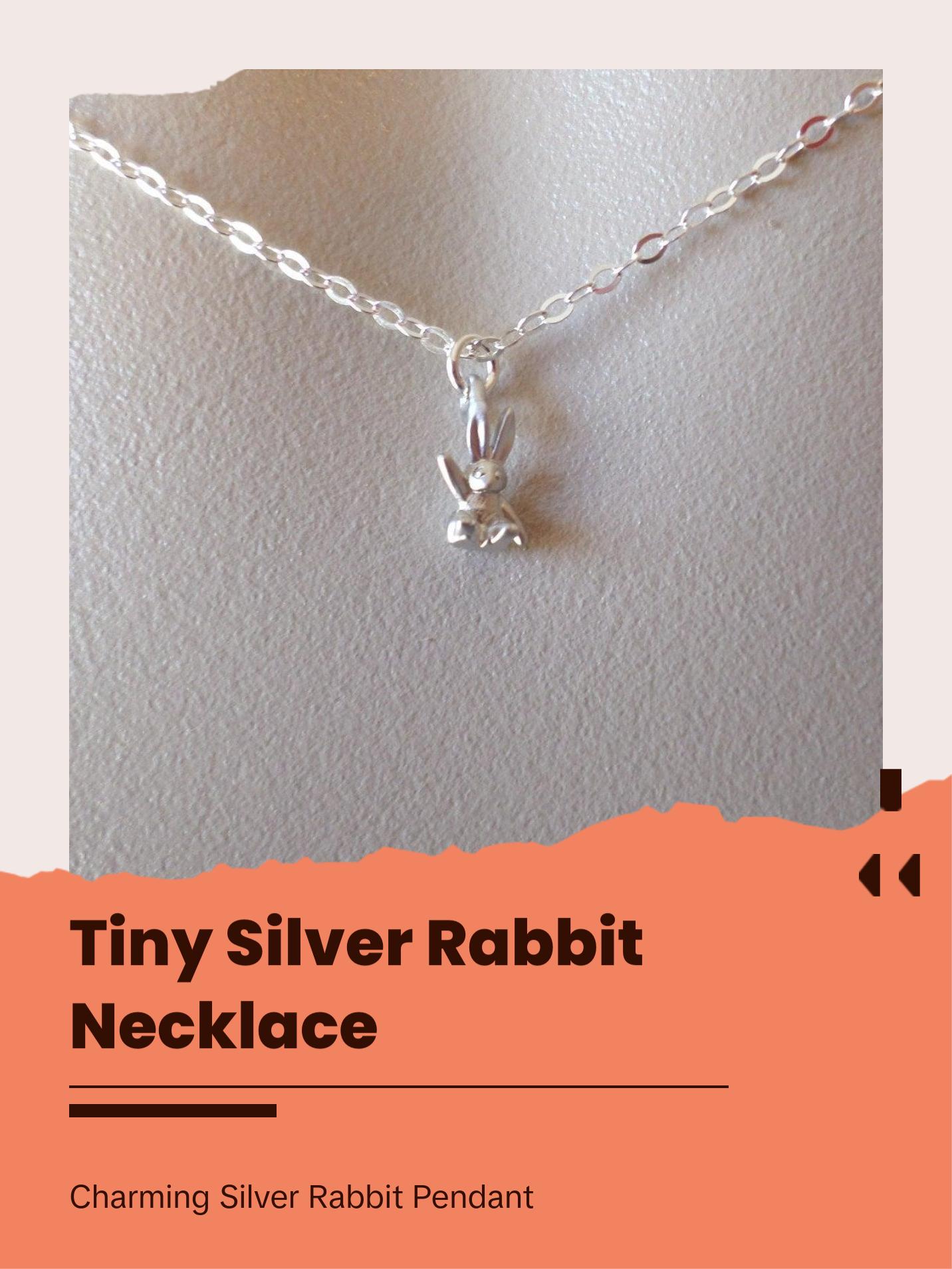 Silver Rabbit Necklace - Super Tiny Silver Rabbit Necklace, Sterling Silver Necklace, Animal Jewelry, Easter Jewelry, Easter necklace