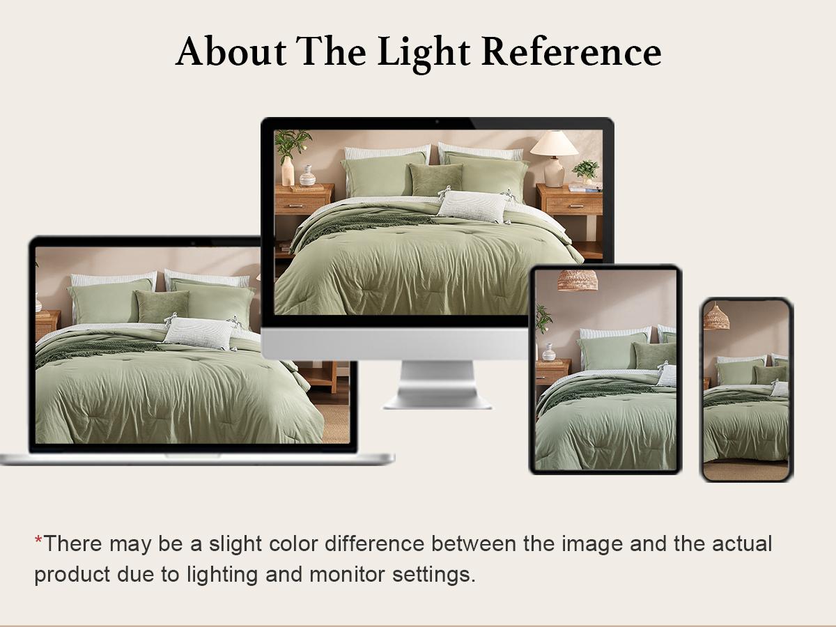 Monbix 7-Pieces Comforter Set, Modern Farmhouse Coastal Style Bedding, 1 Single-Stitch Comforter, 2 Pillowcases, 2 Shams, 1 Flat & 1 Fitted Sheet