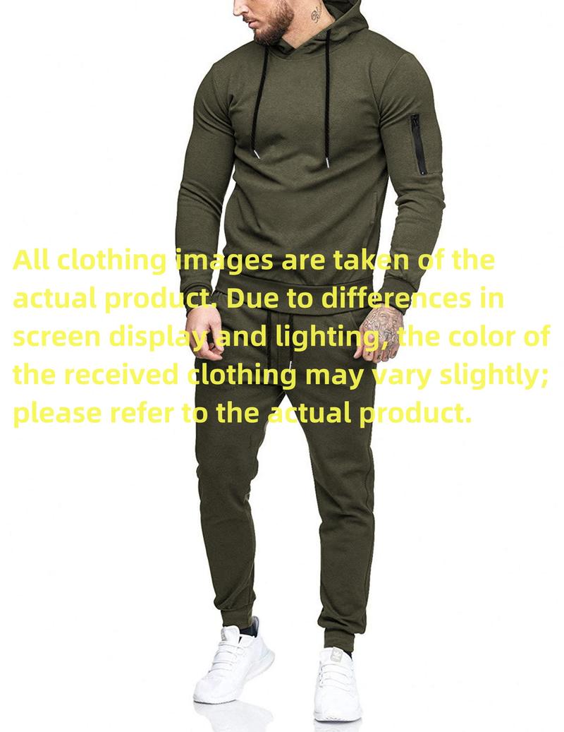 COOFANDY Thin Men's Tracksuit 2 Pack Hooded Athletic Sweatsuits Casual Running Jogging Sport Suit Sets(runs small)