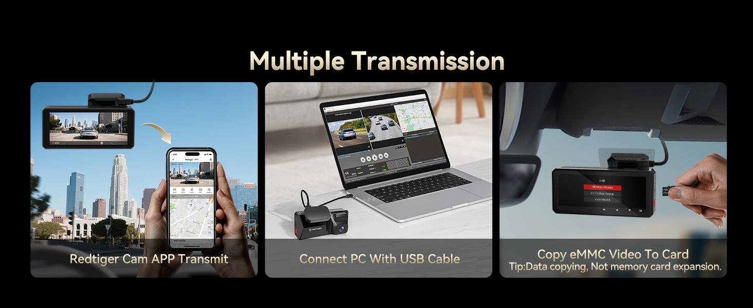 REDTIGER F77 4K+4K Dash Cam Front and Rear, Dual STARVIS 2 IMX678 HDR, Built-in 128GB eMMC, Voice Control Dash Camera for Cars with 5.8GHz WiFi, 4'' Touch Screen, GPS, Night Vision, 24H Parking Mode-Holiday Haul