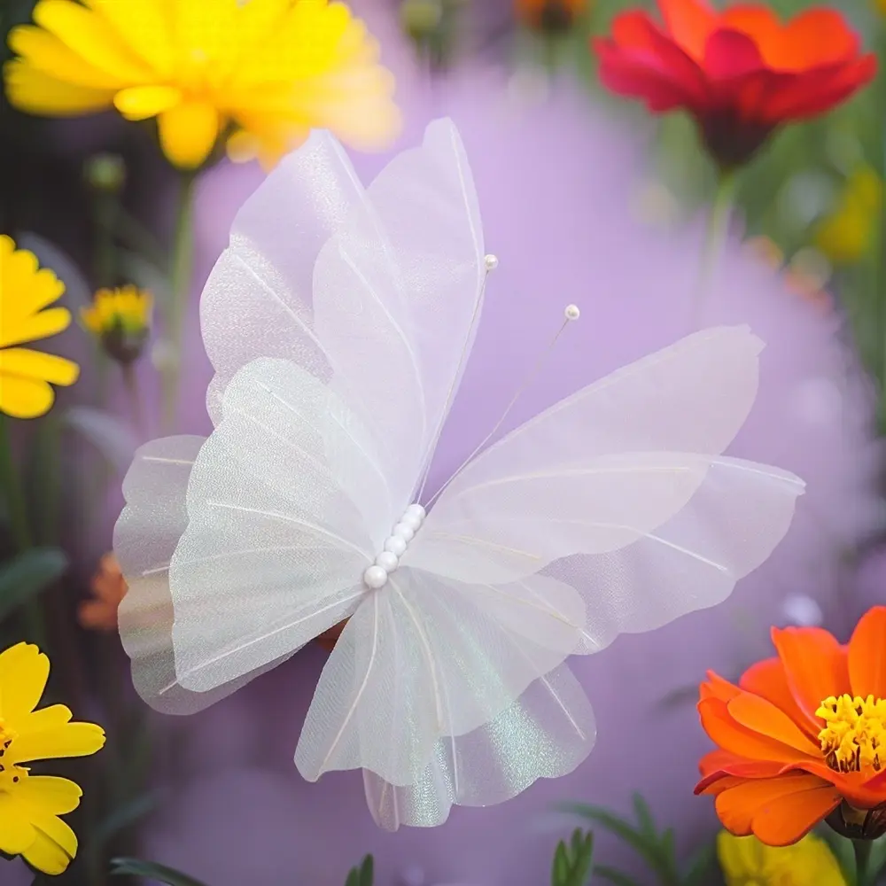 Giant 50cm Silk Flower Butterfly Decoration, Decorative Ornaments, Artificial Butterfly Decor for Wedding Party Home Christmas Ornament, Decor for Weddings, Hanging Flowers