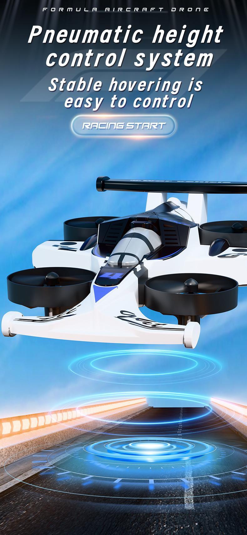 Remote-controlled car and plane combo, 360-degree drift tires, land and air capable, one-touch lift, impact-resistant materials, three adjustable speeds, perfect gift for boys and girls