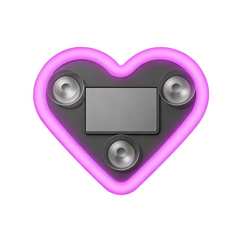 DABATR Solar Powered LED Heart Shape C-Pillar Neon Light Eco-Friendly Wireless Car Interior Decor