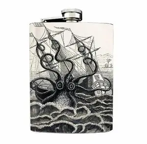 Kraken Pirate Ship 8oz Stainless Steel Flask