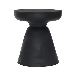 Sage Side Table Black | Matte Black Finish & Structural Steel Support
