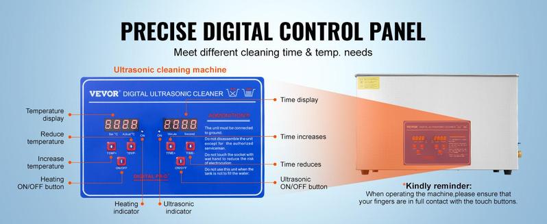 VEVOR Professional Ultrasonic Cleaner, TikTokShopBlackFriday, Max. 30L Ultrasonic Jewelry Cleaner with Digital Timer & Heater, Stainless Steel Industrial Sonic Cleaner 40kHz for Glasses, Watches, Rings, Small Parts VEVOR Super Brand Day