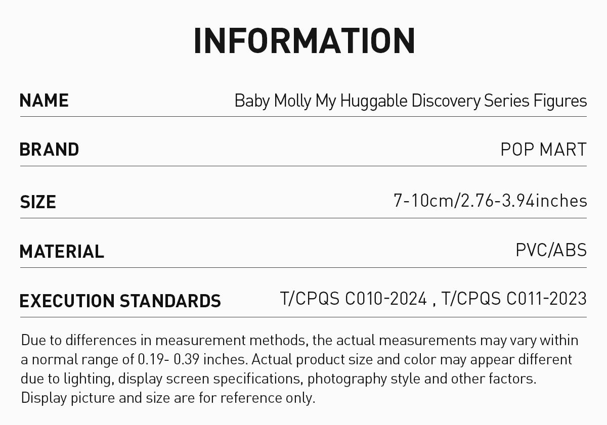 POP MART Baby Molly My Huggable Discovery Series Figures, Surprise Gift POP MART Baby Molly My Huggable Discovery Series Figures, Surprise Gift