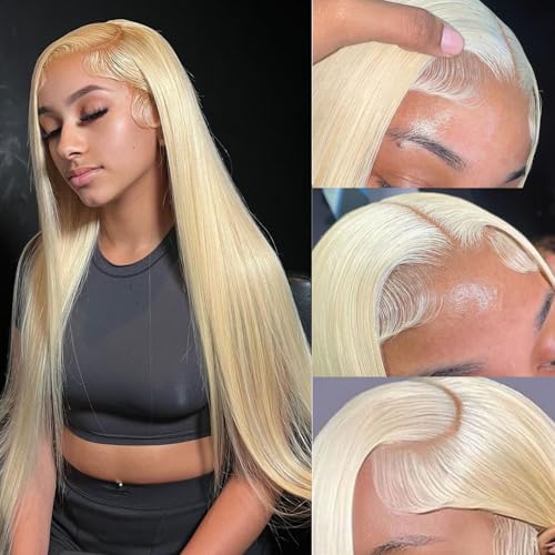 KingSup 613 Blonde Body Wave 100% Human Hair 13x6 HD Lace Front Wig Soft Lightweight Pre Plucked With Baby Hair Super Soft And Natural Looking Breathable Adjustable Strap Comfortable  No Shedding Can Be Dyed Bleached Restyled