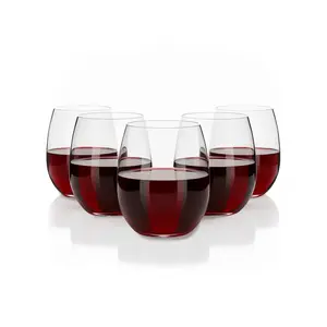 12/16oz Bulk Champagne Flutes | Plastic Stemless Cups for Champagne, Sparkling Wine | BPA-Free, Recyclable party drink iced coffee