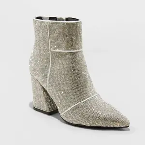 A New Day Women's Ankle Boots Sparkly Cushioned Ponty Booties Winter A New Day Women's Ankle Boots Sparkly Cushioned Ponty Booties Winter