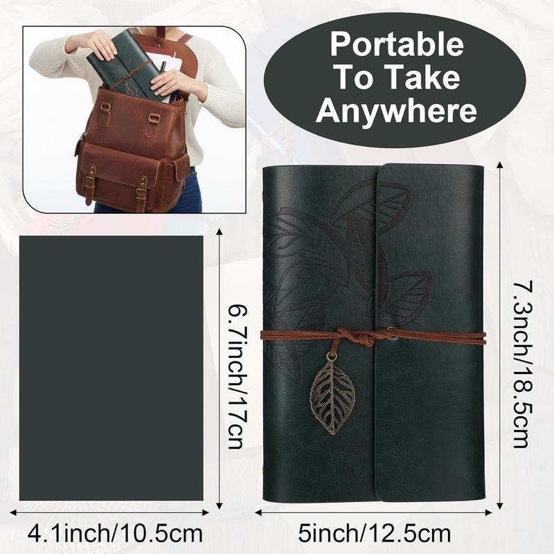 5 Pcs Refillable Journal Notebook Set, Leather Journal Bulk with Vintage Design, PU Leather Writing Diary for Women & Men, A6 Size 5 x 7 Inches, Multiple Colors for Travel & Work
