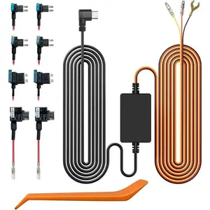 WOLFBOX USB C Hardwire Kit for G850PRO/G840S/G930/G850/G900/G840H/i07/i17/X5/X5 Duo/X3 Dash Cam, not Suitable for G890/G900 PRO/G900 Tripro, Parking Monitor with Multiple Size connectors