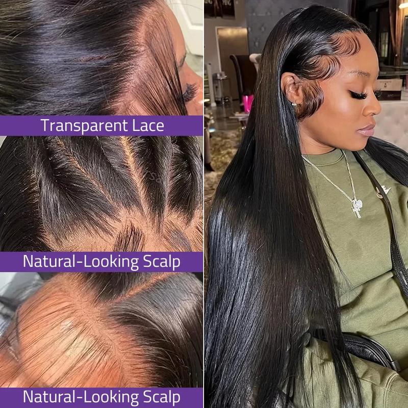 Bling Hair Straight 13x6 Hd Lace Frontal Wig Human Hair  180 Density 32 34 Inch 13x4 Brazilian Pre Plucked Lace Wigs For Black Women