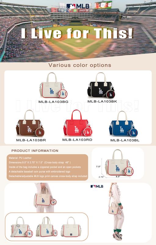 MLB Crossbody Bag with Baseball Coin Pocket for Game Day Essentials & Casual Fan Gear, Waterproof,Lightweight Shoulder Bag,Fashionable Handbag Leather Satchel,Business, Work, Travel, School, 103