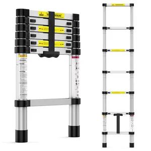 [FLASH SALE] Garvee 6.6FT Aluminum Telescoping Ladder, Folding Ladder Collapsible Ladder with Non-Slip Feet, Portable Multi-Purpose Extension Ladder for Home, RV, Loft, Outdoor Work