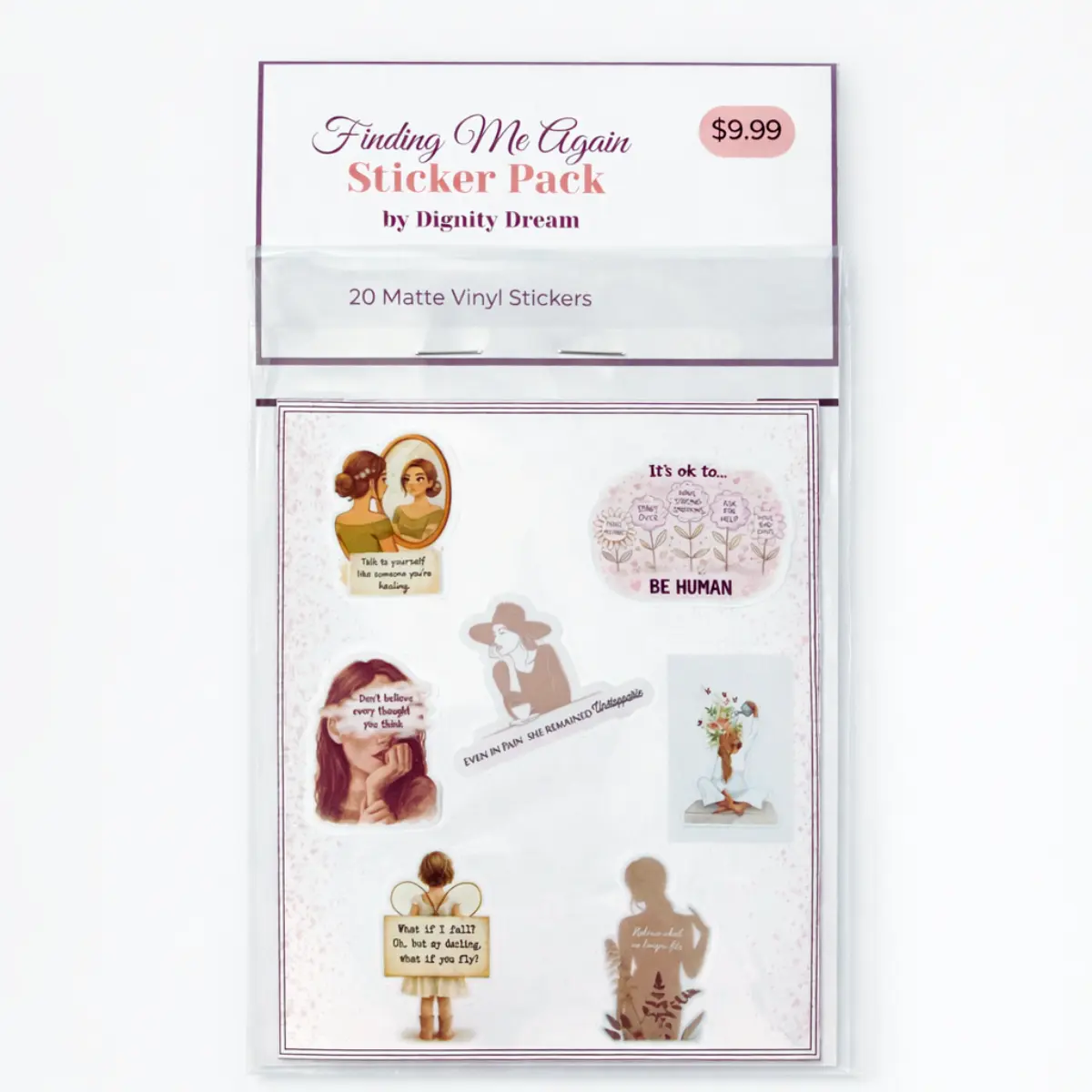 Motivational Self-Care Vinyl Sticker Pack - Finding Me Again Collection ...