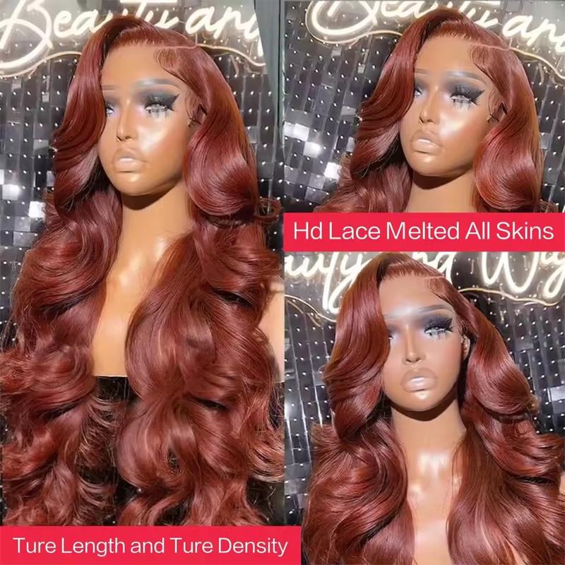 Bling Hair Reddish Brown 13x6 Lace Frontal Wig Brazilian Colored 13x4 Body Wave Human Hair Wigs Hd Transparent Lace Front Wig