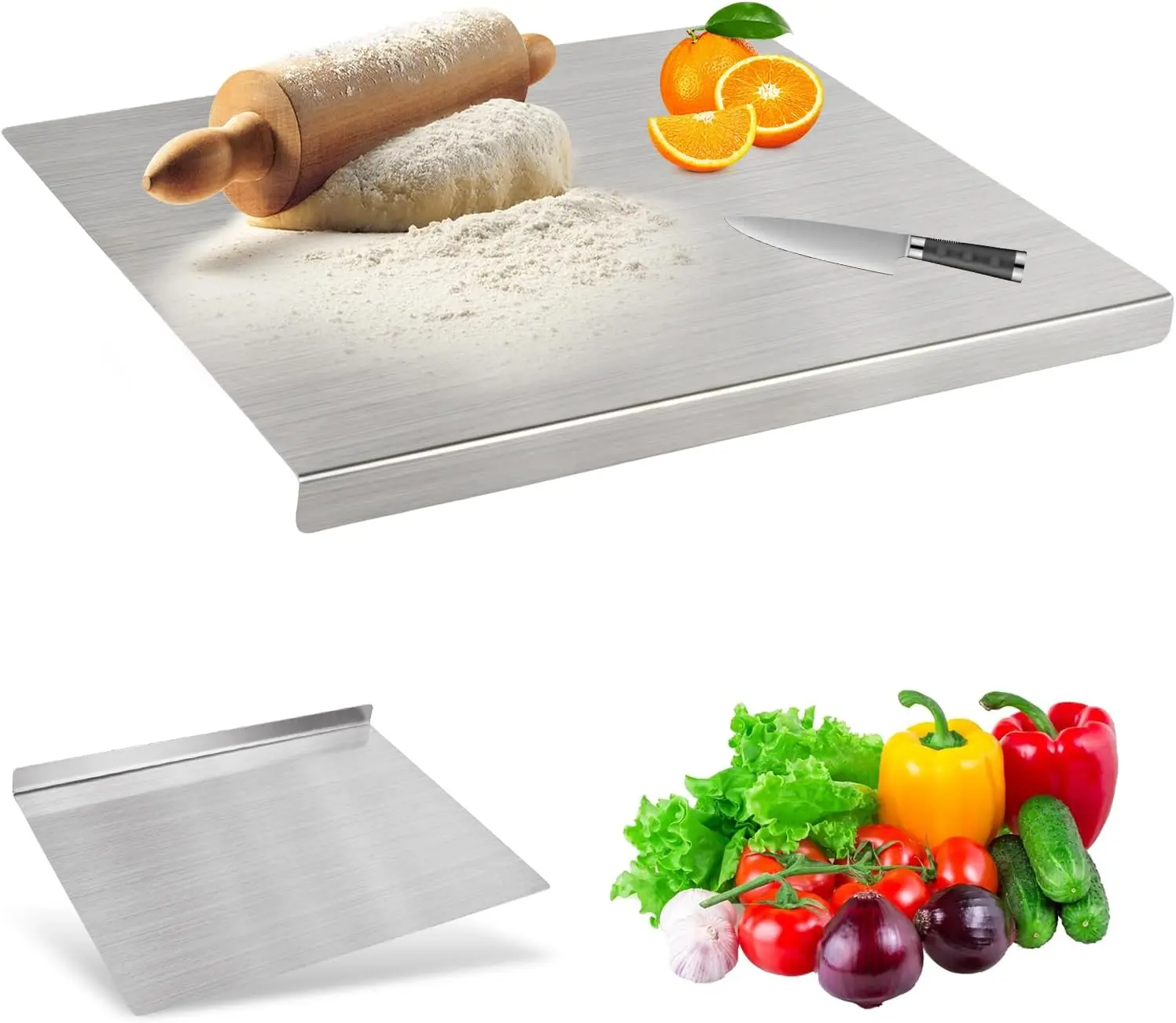 3pcs Food Grade Non-slip Stainless Steel Chopping Boards - Kitchenware, Durable, Non-toxic, Modern Cooking Cutting Boards for Vegetable Prep, Versatile and Essential Household Kitchen Gadget, Cutting Boards For Kitchen
