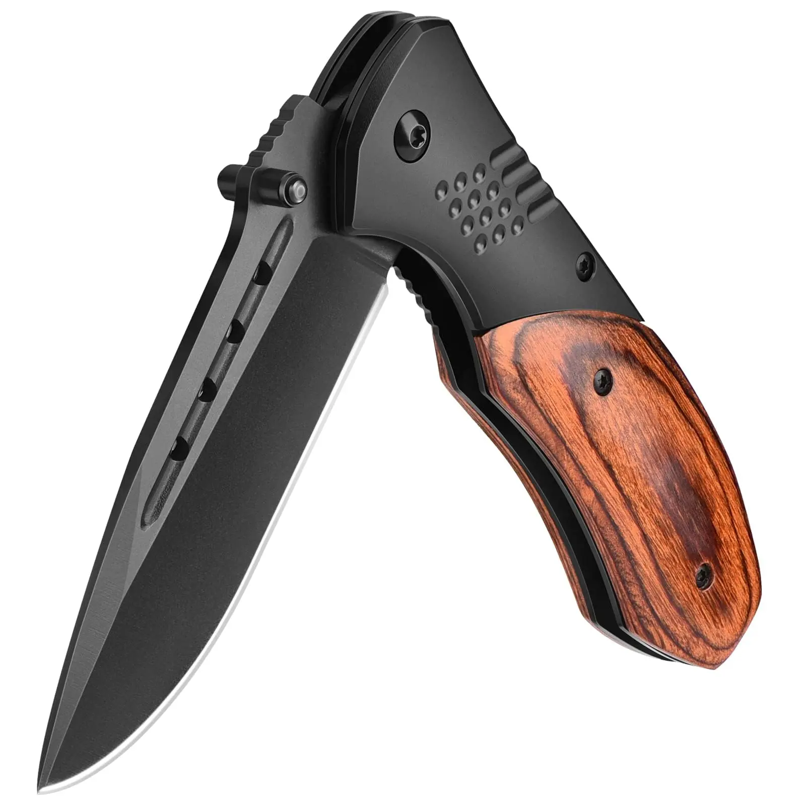 Pocket Knife for Men Liner Lock, Deep Pocket Clip, Glass Breaker, Thumb Stud, Anti-Slip Ergonomic Design.