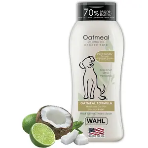 Wahl USA Dry Skin & Itch Relief Pet Shampoo for Dogs – Oatmeal Formula with Coconut Lime Verbena Scent & Pet Friendly Formula, 24 Oz - Model 820004A