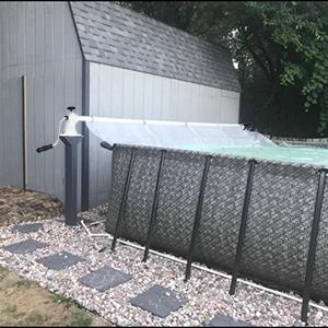 VINGLI Pool Cover Reel Above Ground Swimming Pool Cover Reel 16 FT Without Decking Solar Blanket Roller Systems with Tube Set for Various Shape Pool VINGLI Pool Cover Reel Above Ground Swimming Pool Cover Reel 16 FT Without Decking Solar Blanket Roller Systems with Tube Set for Various Shape Pool