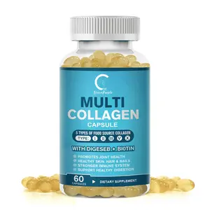 Greenpeople Multi Collagen Pills 5000mg, Types I, II, III, V for Women,60 Capsules