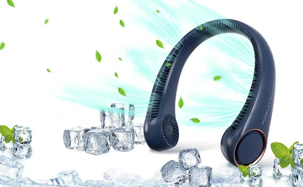 Neck Fan, USB Rechargeable Personal Fan, 3 Speeds Adjustable Powerful Strong Wind 360° Cooling, Quiet, No Blade Design, No Hair Twisting, Summer Gifts