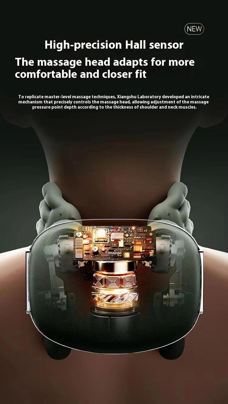 Deep Cordless Tissue Kneading Neck Massage with Heating Function, Shiatsu and Shoulder Massager, Back and Leg Pain Relief, Gifts for Men or Women