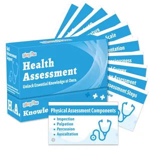 GISGFIM Health Assessment Flash Cards Medical Nursing School Essentials Review Exam Flash Index Cards Set Double-Sided Professional Study Tool School Supplies & Gifts for Medical Students Test Prep