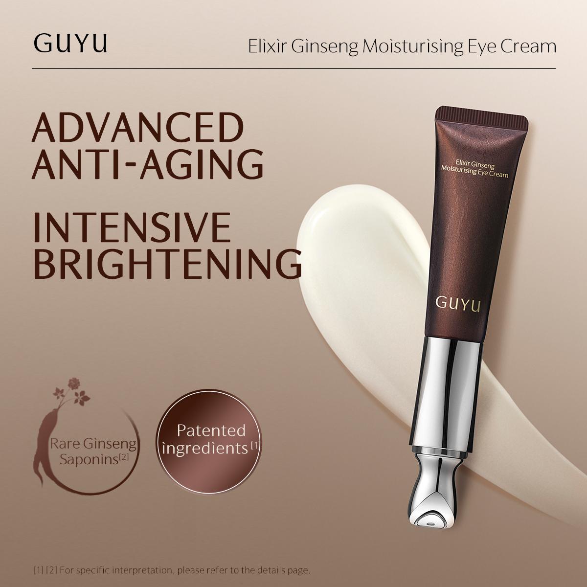 GUYU Ginseng Collagen boosting Skincare Set. - 3 pieces, Face Cream+Serum+Eye Cream | wrinkle solution, Skin Tightening, Collagen Boosting, Skincare, Peptide, Ectoin, Micro-current technology, EMS, Brightening & Depuffing, Finelines, eye bags, Moisturizer