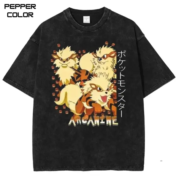 Arcanine Graphic T-Shirt, PKM Shirt, Vintage Anime Shirt, Anime Merch, Stylish Crew Neck Short Sleeve T-Shirt Unisex, Streetwear for Men Women, Gift Anime fans