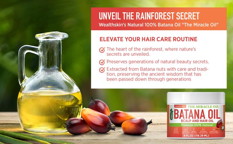 Wealthskin Batana Oil From Honduras Repairs Damaged Hair, Dr. Sebi Reduces Hair Loss, And Nourishes Scalp. 100% Pure, Ideal As Hair Mask Or Scalp Oil