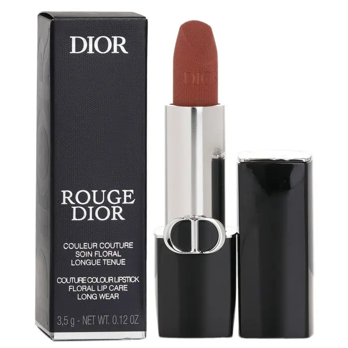 DIOR Rouge Dior Couture Colour Lipstick - Velvet & Satin Assorted Shades, #200 Nude Touch Velvet Finish, Hydrating Makeup Cosmetic with Smooth Flower, Shea & Pomegranate Infusions, Easy to Blend Lip Care