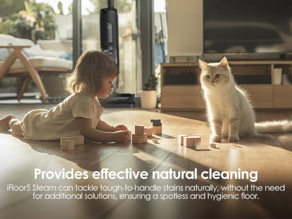 Tineco IFLOOR 5 Steam Wet Dry Vacuum All-in-one, Hardwood Floor Cleaner Great for Sticky Messes, 248℉ High-temp Steam, Self-cleaning with steam