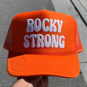 Rocky Strong Puff Print Trucker Hat Trendy Unisex Hats