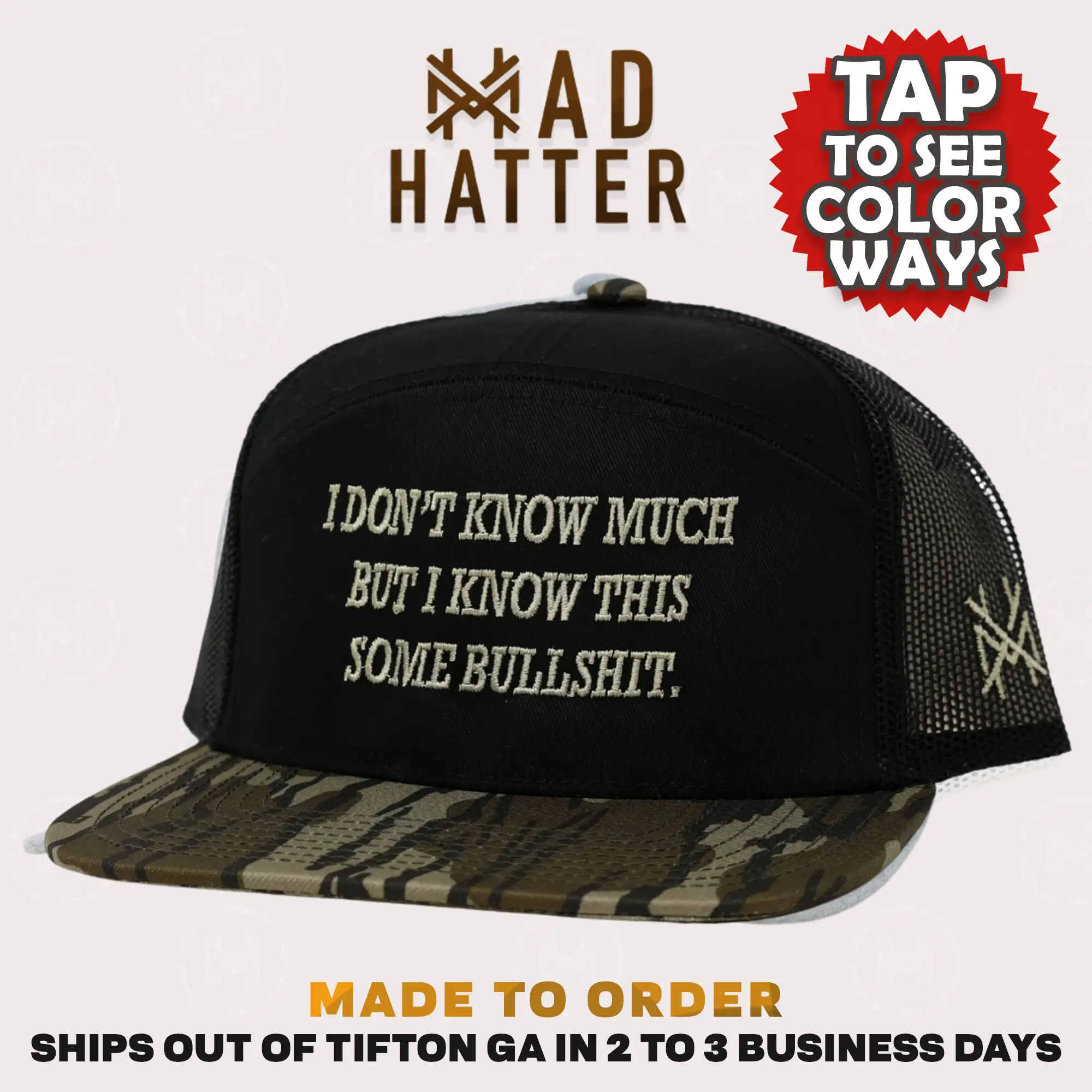 I Know This is some Bullshit Embroidered Trucker Hat Snapback Adjustable