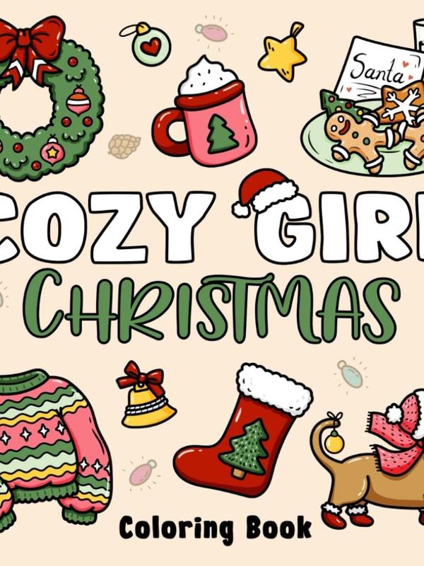 Cozy Girl Christmas Coloring Book: Bold and Easy Designs for Adults & Teens