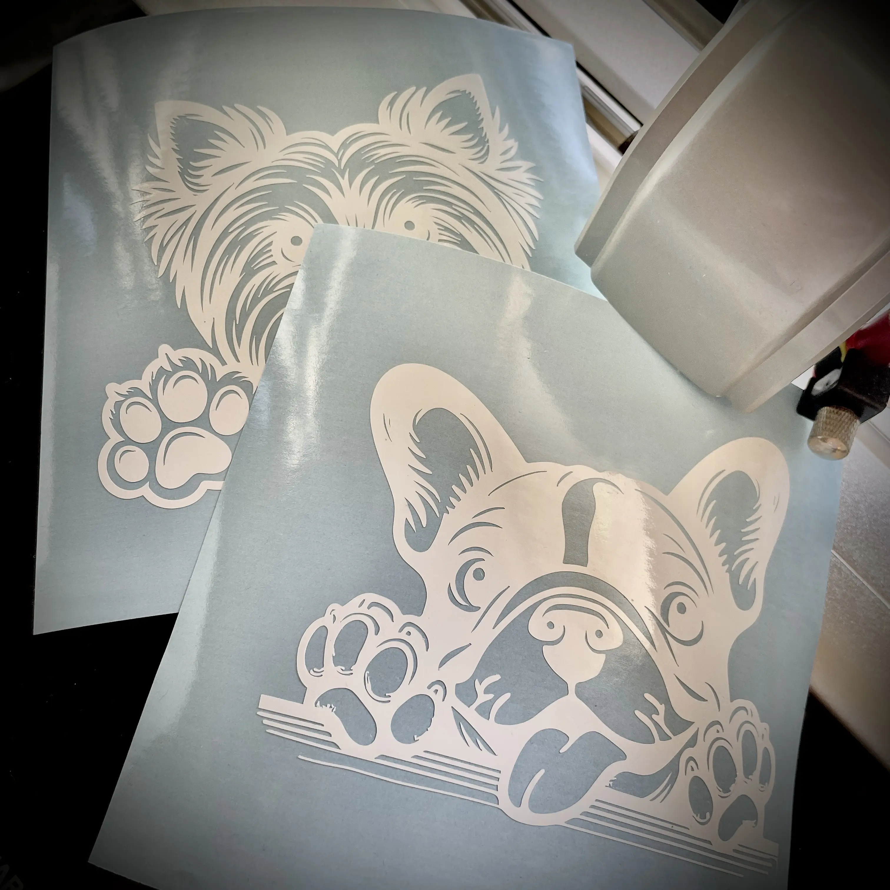Your Dog's Breed Permanent Vinyl Decal, 200 Peeking Dogs of Choice, 7" width, Great For Vehicles, Weather Resistant, UV Resistant, Vinyl Car Sticker