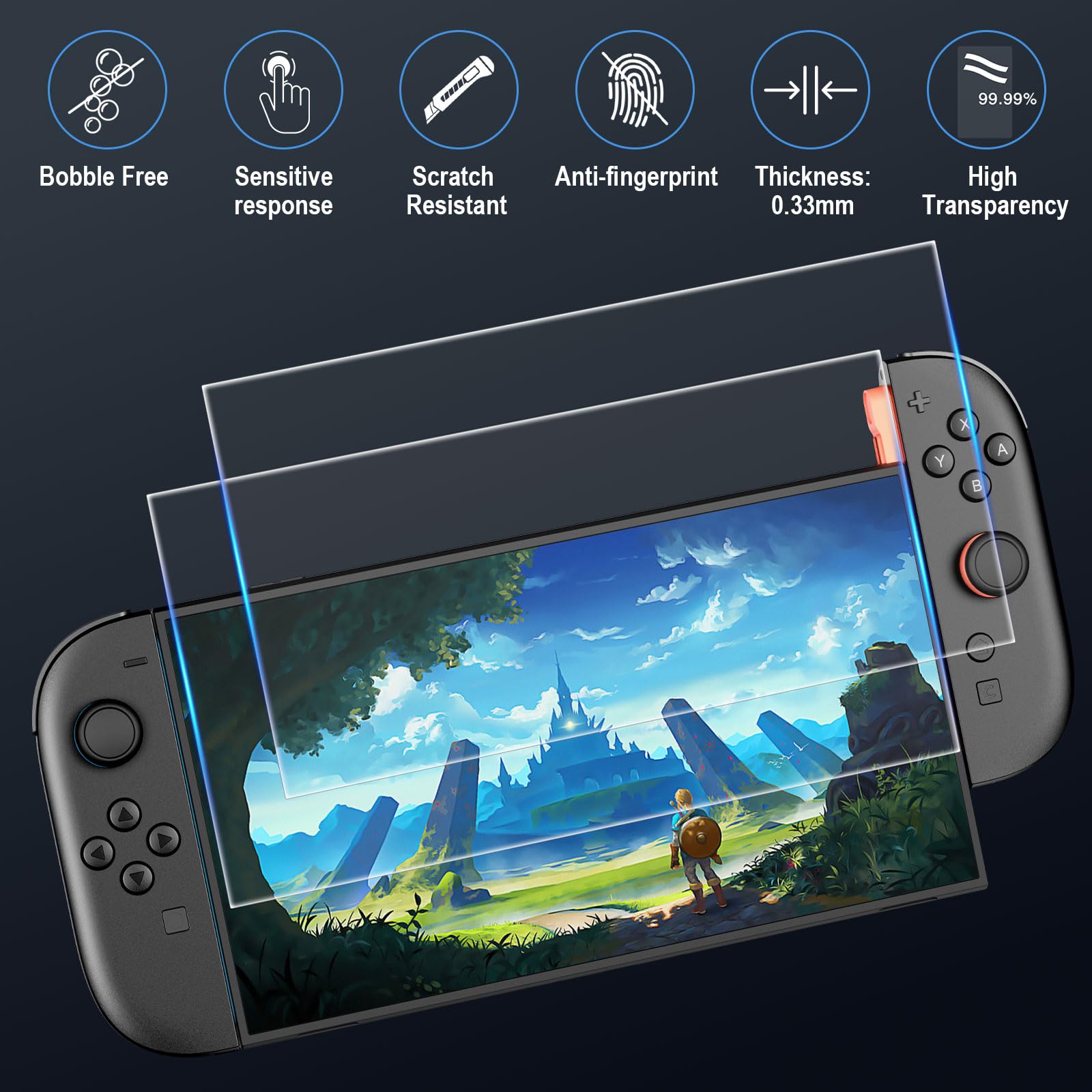 Case for Switch 2 Accessories Bundle with Switch 2 Dockable Protective Cover Switch 2 Tempered Film,Switch 2 Racing Wheels Joycon Grip Cover for  Switch 2 Controller