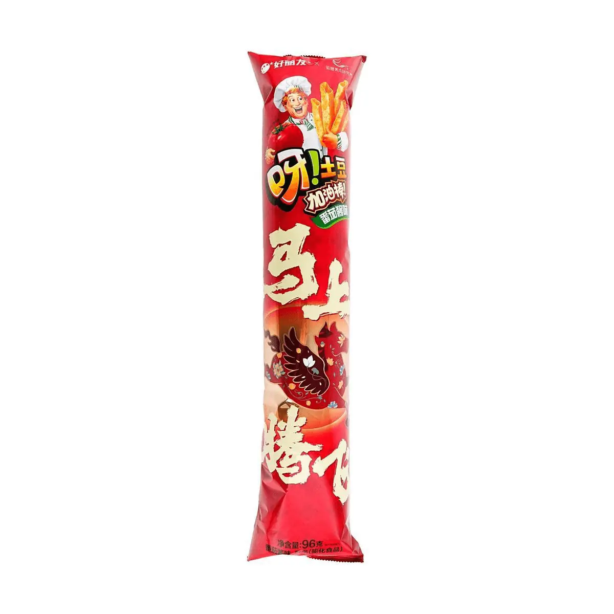 ORION Potato Sticks Tomato Flavor 96g - Crispy Hollow Fried Snacks, Perfect for Lunar New Year & Parties
